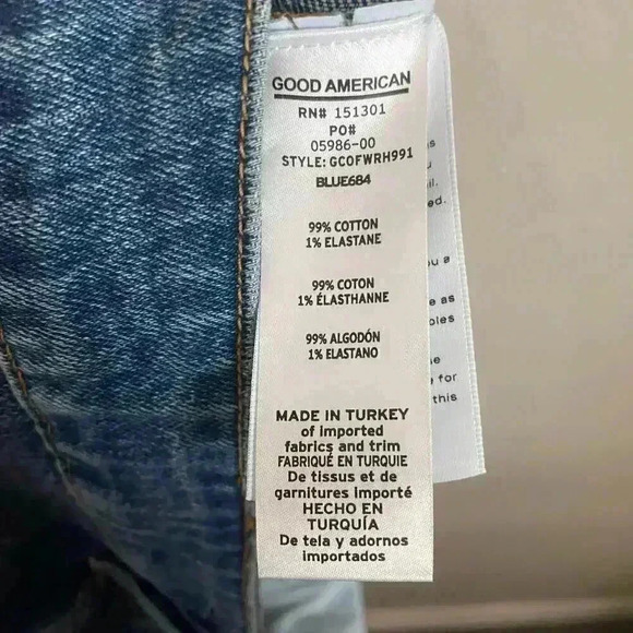 Good American The Cut Off Fold Over Waist Shorts Size 16 - Picture 10 of 11